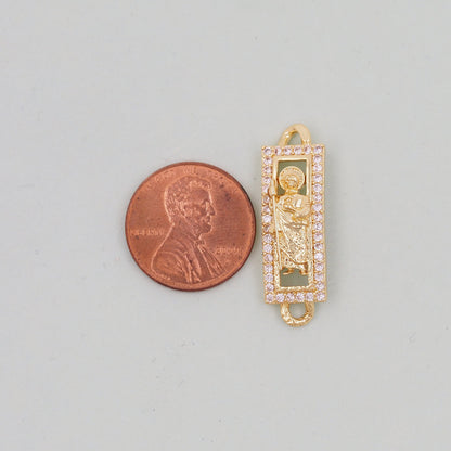 Gold Our Lady of Guadalupe Connector Charms,18K Gold Filled Jesus Pendant Virgin Mary Charm Bracelet Necklace for DIY Jewelry Making Supply
