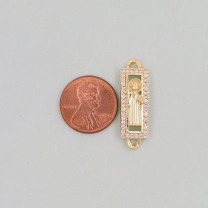 Gold Our Lady of Guadalupe Connector Charms,18K Gold Filled Jesus Pendant Virgin Mary Charm Bracelet Necklace for DIY Jewelry Making Supply