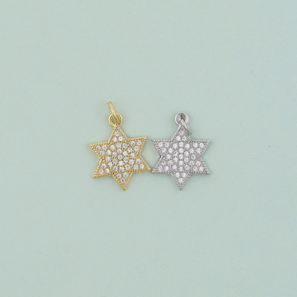 Gold Star of David Pendant,18K Gold Filled Star of David,Silver Star of David Bracelet Necklace for DIY Jewelry Making Supply