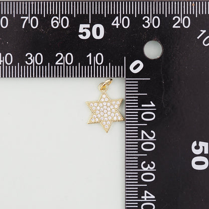 Gold Star of David Pendant,18K Gold Filled Star of David,Silver Star of David Bracelet Necklace for DIY Jewelry Making Supply