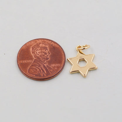 Gold Star of David Pendant,18K Gold Filled Star of David,Silver Star of David Bracelet Necklace for DIY Jewelry Making Supply