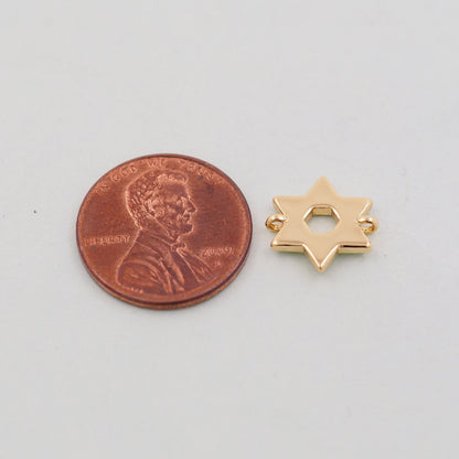 Gold Star of David Pendant,18K Gold Filled Star of David,Silver Star of David Bracelet Necklace for DIY Jewelry Making Supply