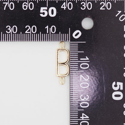 Gold letter Charms,18K Gold Filled letter Pendant,perforation initial Charm Bracelet Necklace for DIY Jewelry Making Supply