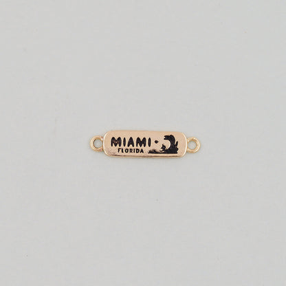 Gold Miami Charms,18K Gold Filled flame Miami Pendant Bracelet Necklace for DIY Jewelry Making Supply