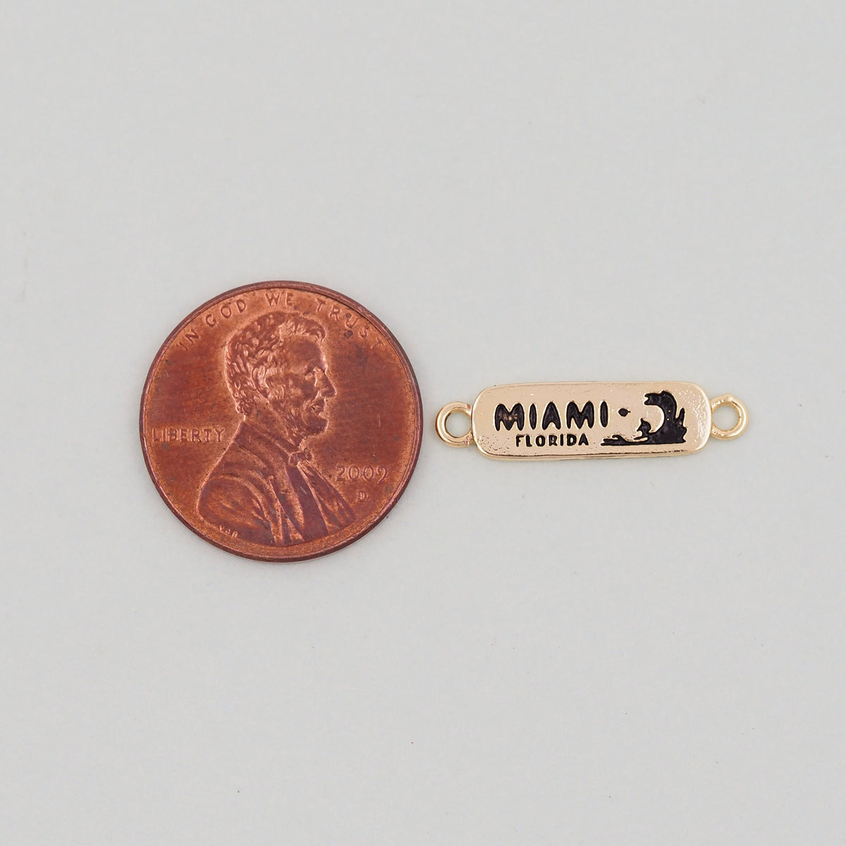 Gold Miami Charms,18K Gold Filled flame Miami Pendant Bracelet Necklace for DIY Jewelry Making Supply