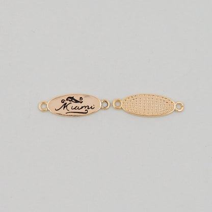 Gold Miami Connector Charms,18K Gold Filled flame Miami Pendant Bracelet Necklace for DIY Jewelry Making Supply