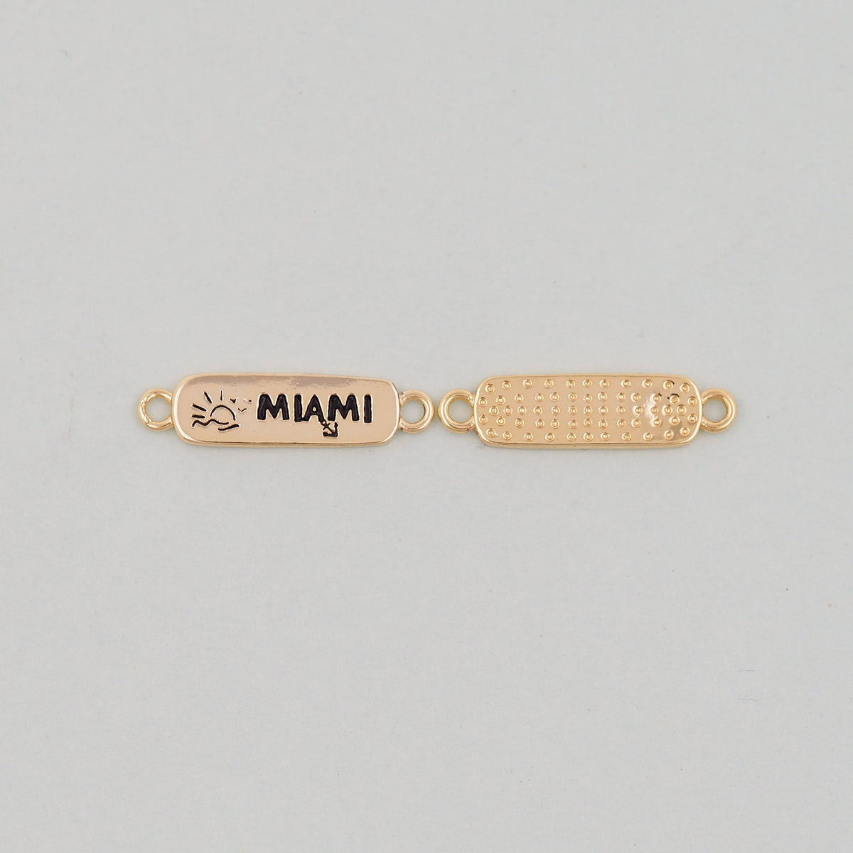 Gold Miami Connector Charms,18K Gold Filled flame Miami Pendant Bracelet Necklace for DIY Jewelry Making Supply