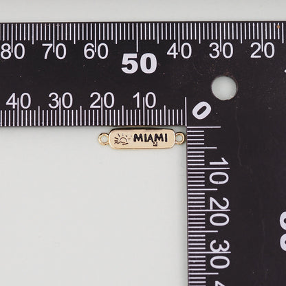 Gold Miami Connector Charms,18K Gold Filled flame Miami Pendant Bracelet Necklace for DIY Jewelry Making Supply