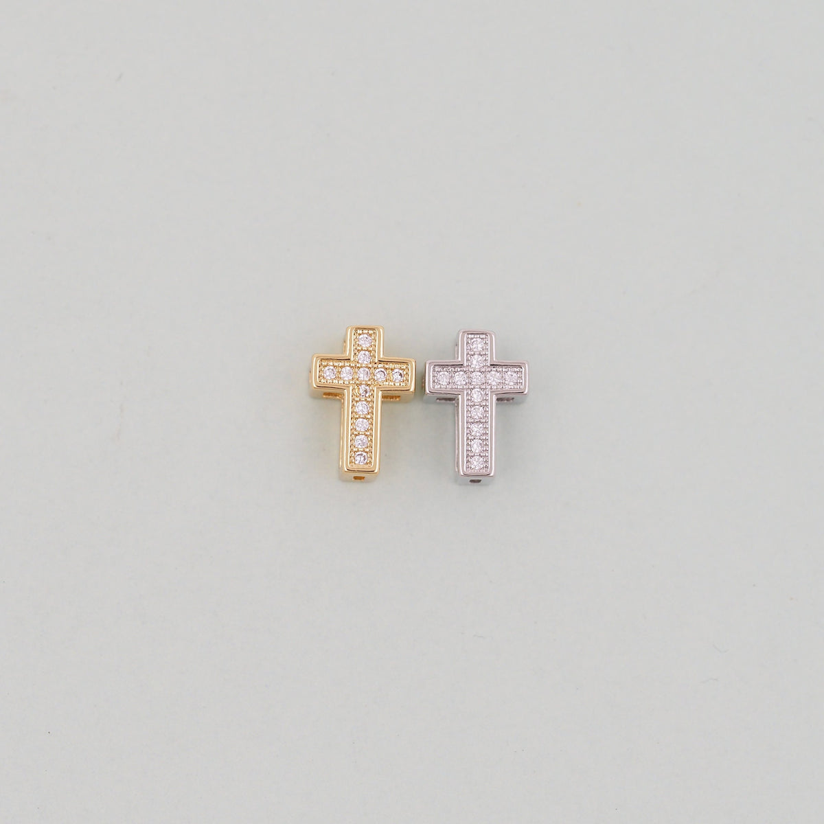 Gold Cross Charms,18K Gold Filled Cross Pendant,Silver Religious Charm Bracelet Necklace for DIY Jewelry Making Supply