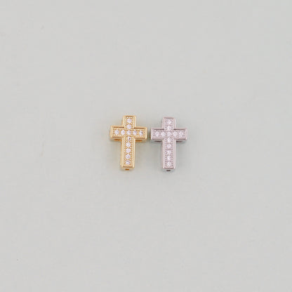 Gold Cross Charms,18K Gold Filled Cross Pendant,Silver Religious Charm Bracelet Necklace for DIY Jewelry Making Supply