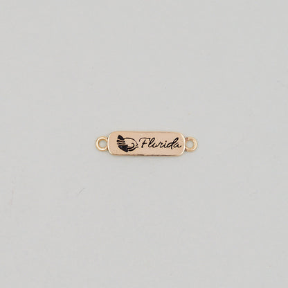 Gold Florida Connector Charms,18K Gold Filled Florida Pendant Bracelet Necklace for DIY Jewelry Making Supply