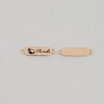 Gold Florida Connector Charms,18K Gold Filled Florida Pendant Bracelet Necklace for DIY Jewelry Making Supply