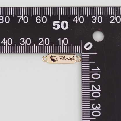 Gold Florida Connector Charms,18K Gold Filled Florida Pendant Bracelet Necklace for DIY Jewelry Making Supply