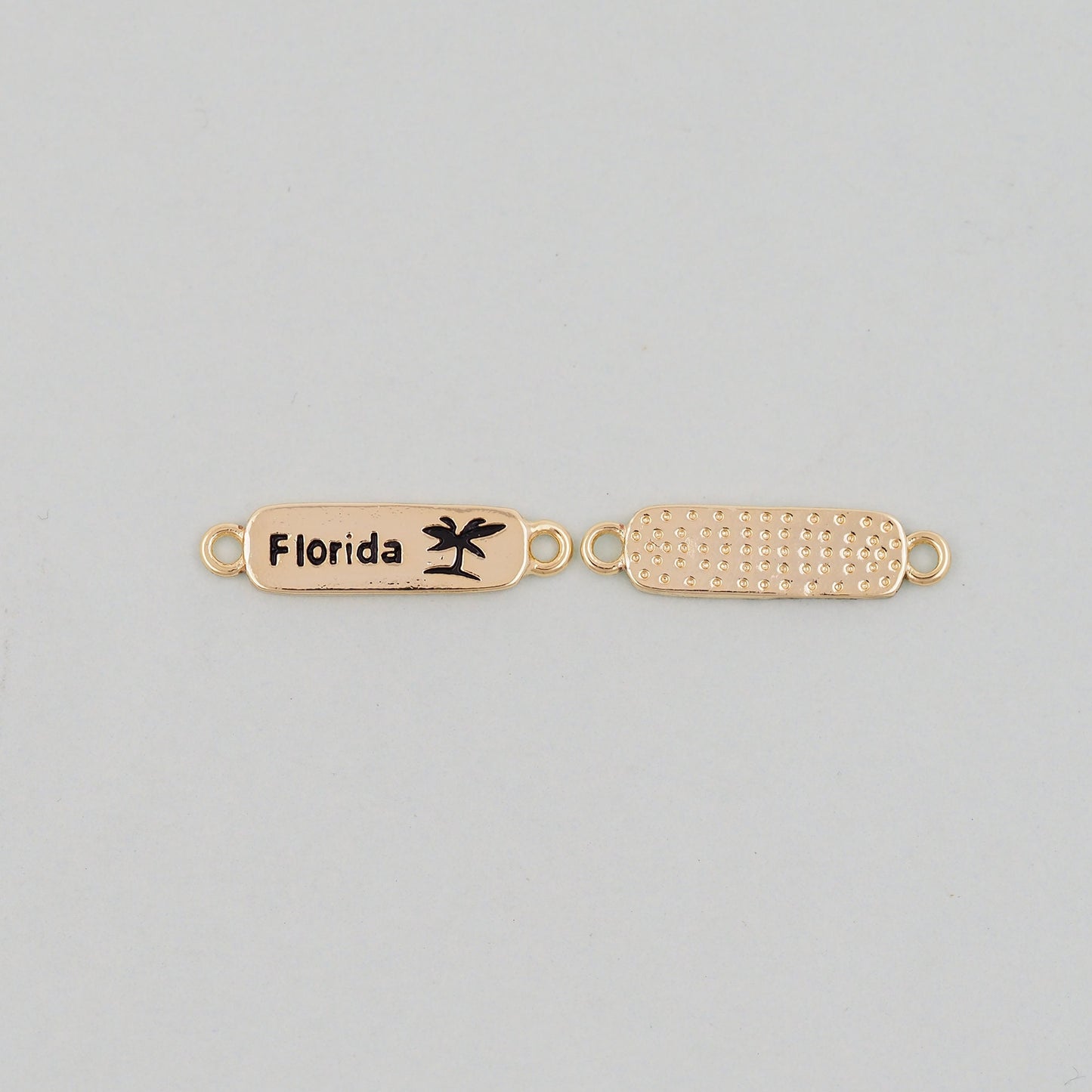 Gold Florida Connector Charms,18K Gold Filled Florida Pendant Bracelet Necklace for DIY Jewelry Making Supply