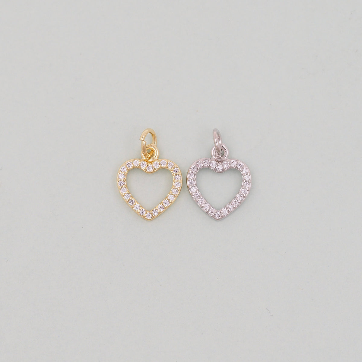 Gold Heart Charms,18K Gold Filled Heart Pendant,Tiny Heart Charm Bracelet Necklace for DIY Jewelry Making Supply