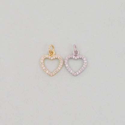 Gold Heart Charms,18K Gold Filled Heart Pendant,Tiny Heart Charm Bracelet Necklace for DIY Jewelry Making Supply