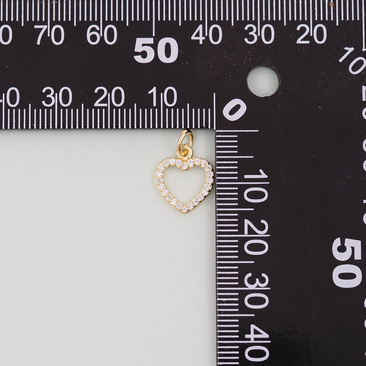 Gold Heart Charms,18K Gold Filled Heart Pendant,Tiny Heart Charm Bracelet Necklace for DIY Jewelry Making Supply