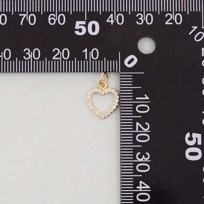 Gold Heart Charms,18K Gold Filled Heart Pendant,Tiny Heart Charm Bracelet Necklace for DIY Jewelry Making Supply