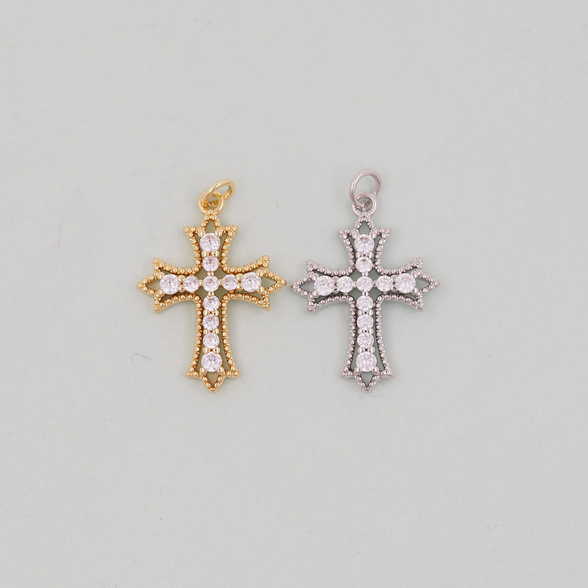 18K Gold Filled Cross Charm Pendant for Jewelry Making
