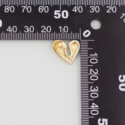 18K Gold Filled Heart Charm Pendant for Jewelry Making