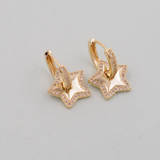 1pair 18K Gold Filled Star Earrings,Gold Earrings,Dainty Earrings