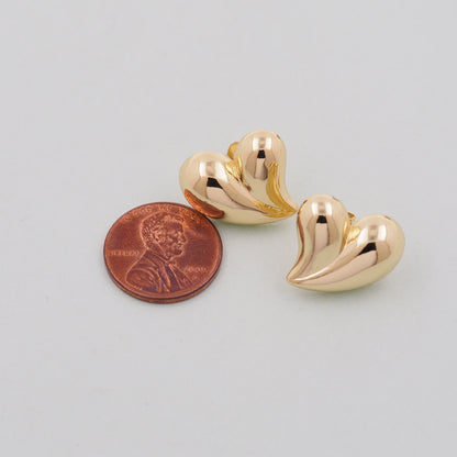 1pair 18K Gold Filled Heart Earrings,Gold Earrings,Dainty Earrings