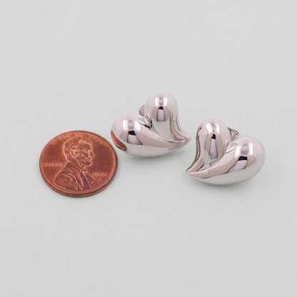 1pair 18K Gold Filled Heart Earrings,Gold Earrings,Dainty Earrings