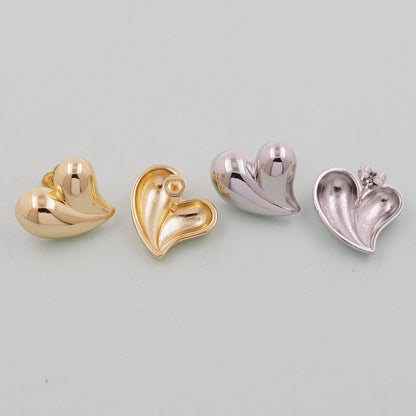 1pair 18K Gold Filled Heart Earrings,Gold Earrings,Dainty Earrings