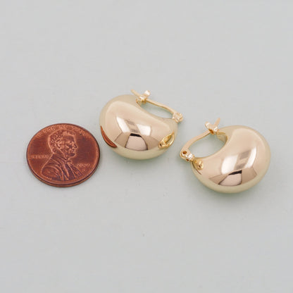1pair 14K Gold Filled Thick Hoops Earrings,Gold Earrings,Dainty Hoops Huggie,Gold Huggies Hoop Earrings