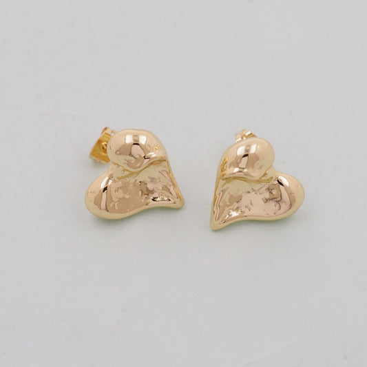 1pair 18K Gold Filled Heart Earrings,Gold Earrings,Dainty Earrings
