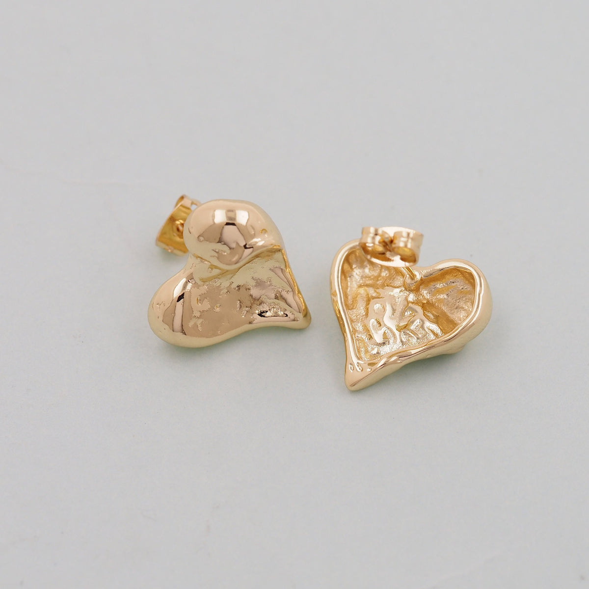 1pair 18K Gold Filled Heart Earrings,Gold Earrings,Dainty Earrings