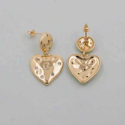 1pair 18K Gold Filled Heart Earrings,Gold Earrings,Dainty Earrings