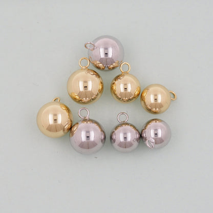 Gold Ball Charms,18K Gold Filled ball Pendant,Tiny Round Ball Charm Bracelet Necklace for DIY Jewelry Making Supply