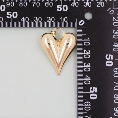 18K Gold Filled Heart Charm Pendant for Jewelry Making