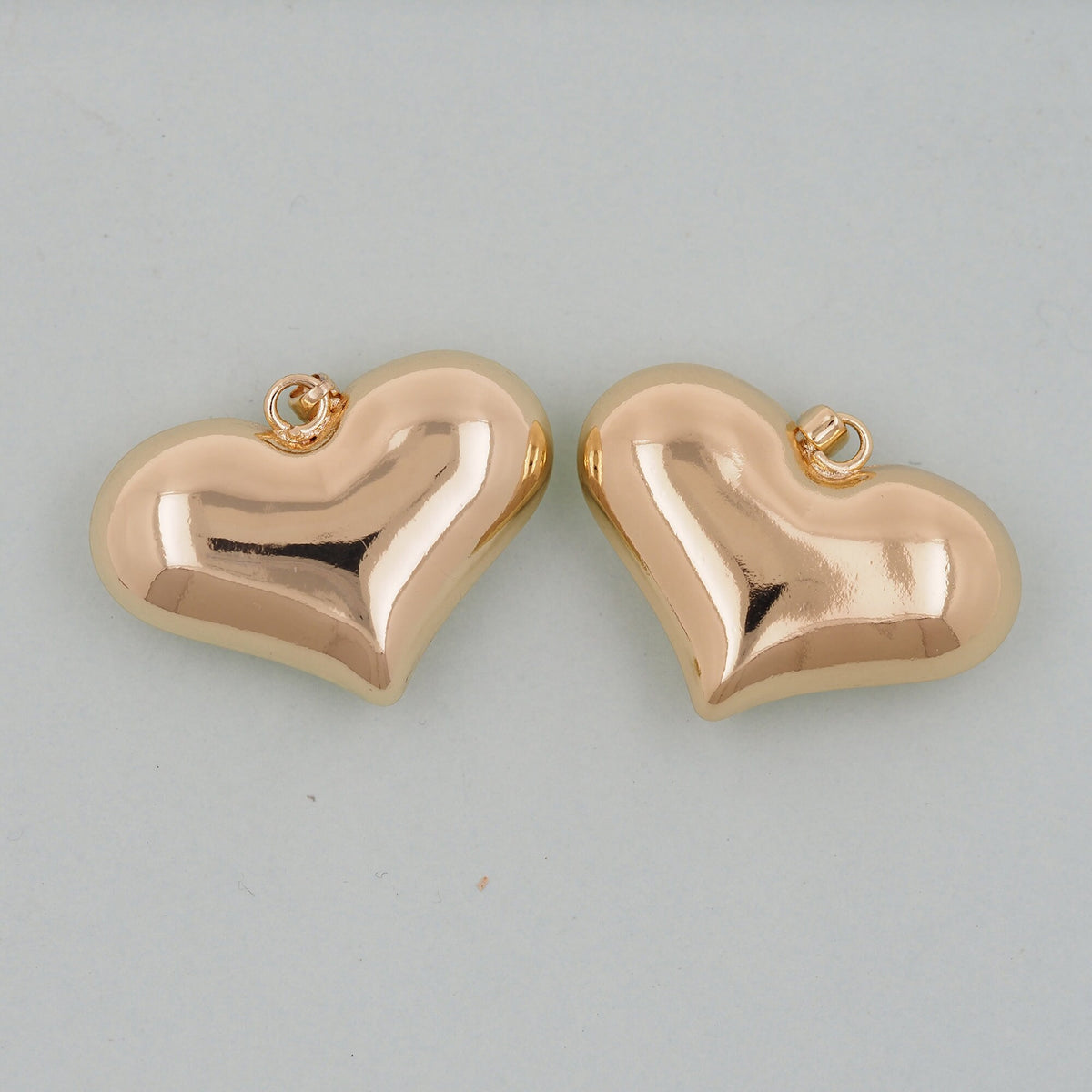 Gold Heart Charms,18K Gold Filled Heart Pendant,Heart Charm Bracelet Necklace for DIY Jewelry Making Supply