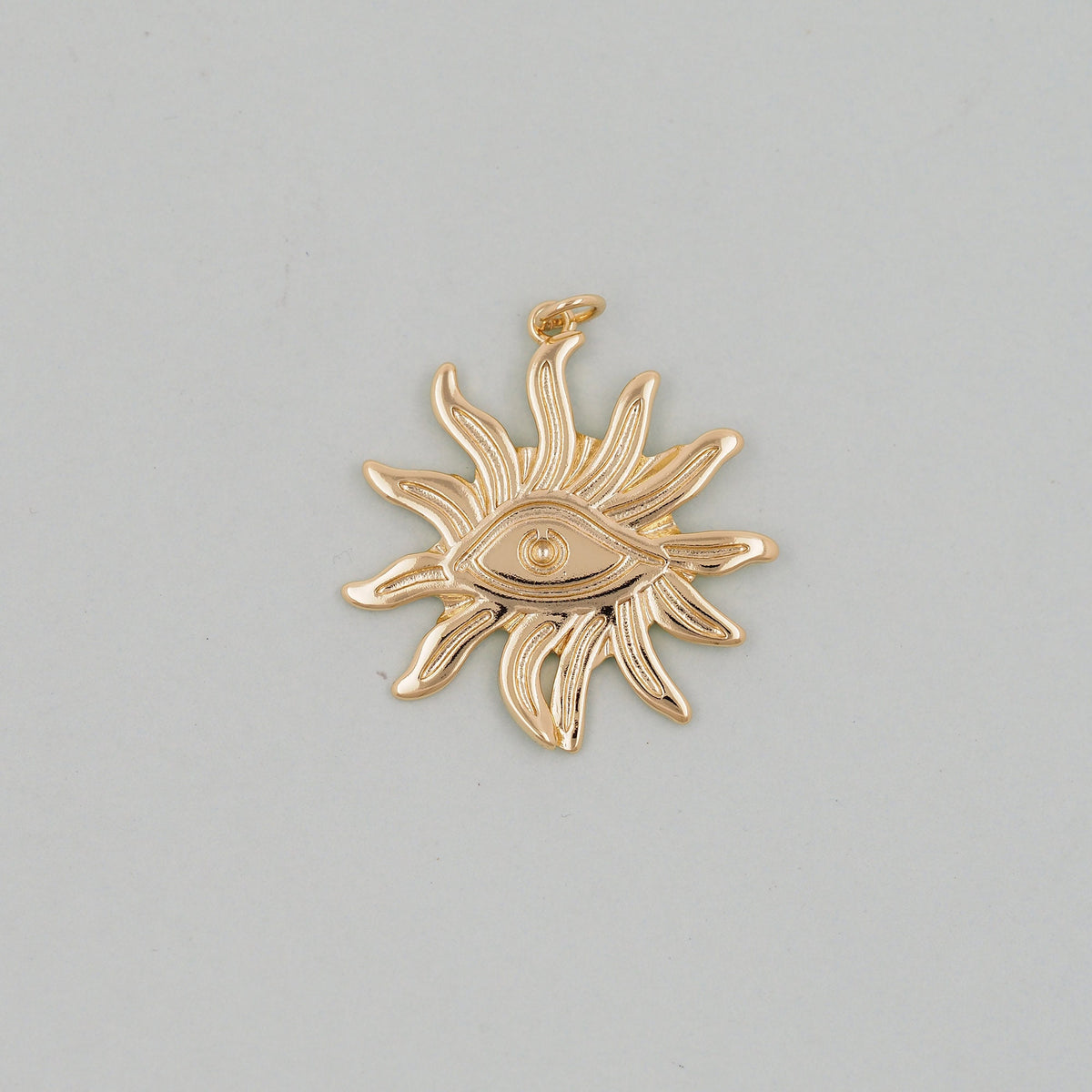 Gold Sun Charms,18K Gold Filled Sun Pendant,Celestial Charm Bracelet Necklace for DIY Jewelry Making Supply