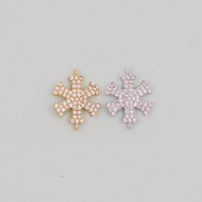 Gold snowflake Charms,18K Gold Filled snowflake Pendant Charm Bracelet Necklace for DIY Jewelry Making Supply