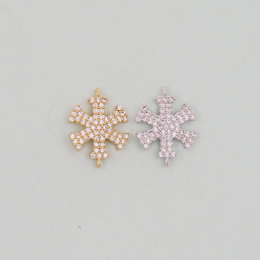 Gold snowflake Charms,18K Gold Filled snowflake Pendant Charm Bracelet Necklace for DIY Jewelry Making Supply