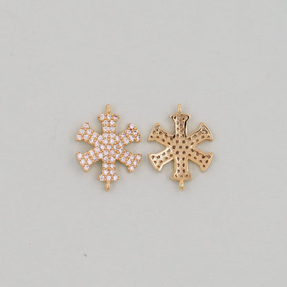 Gold snowflake Charms,18K Gold Filled snowflake Pendant Charm Bracelet Necklace for DIY Jewelry Making Supply