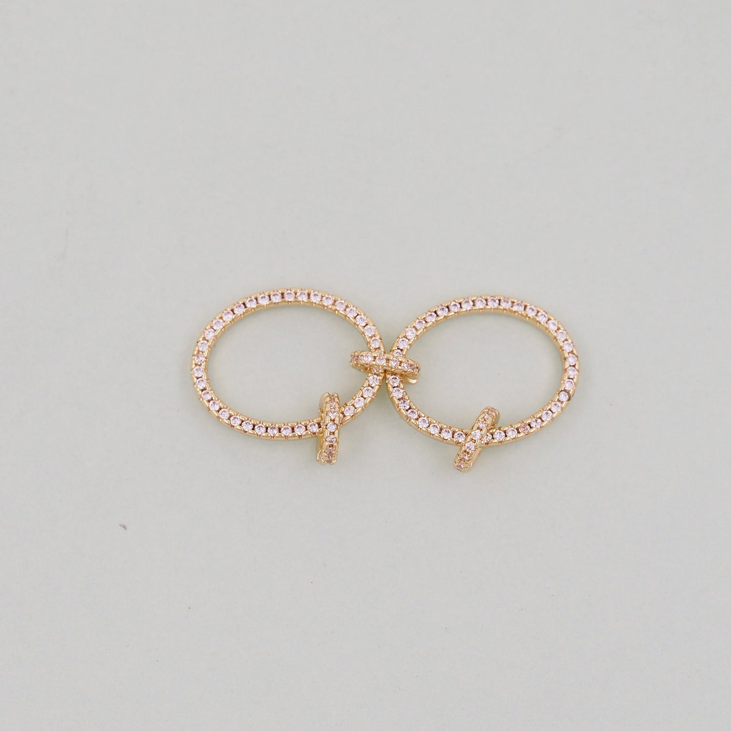 Gold double circle Charms,18K Gold Filled double circle Pendant Charm Bracelet Necklace for DIY Jewelry Making Supply