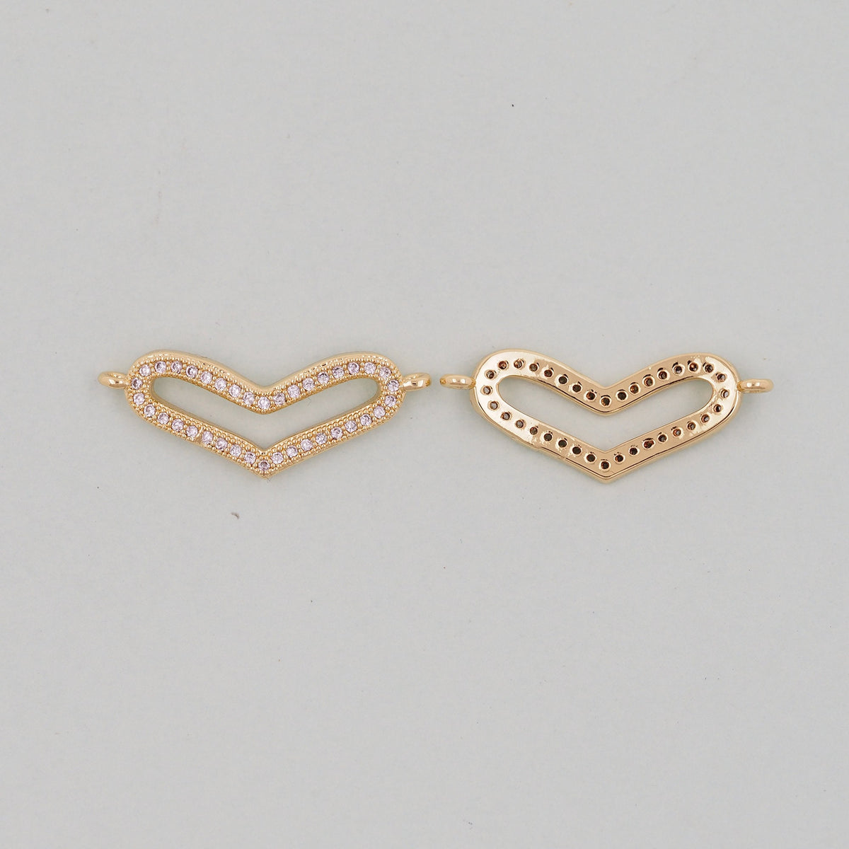 Gold Heart Charms,18K Gold Filled Heart Pendant,Heart Charm Bracelet Necklace for DIY Jewelry Making Supply