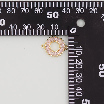 Gold Round Connector Charms,18K Gold Filled Round Pendant,Round Charm Bracelet Necklace for DIY Jewelry Making Supply