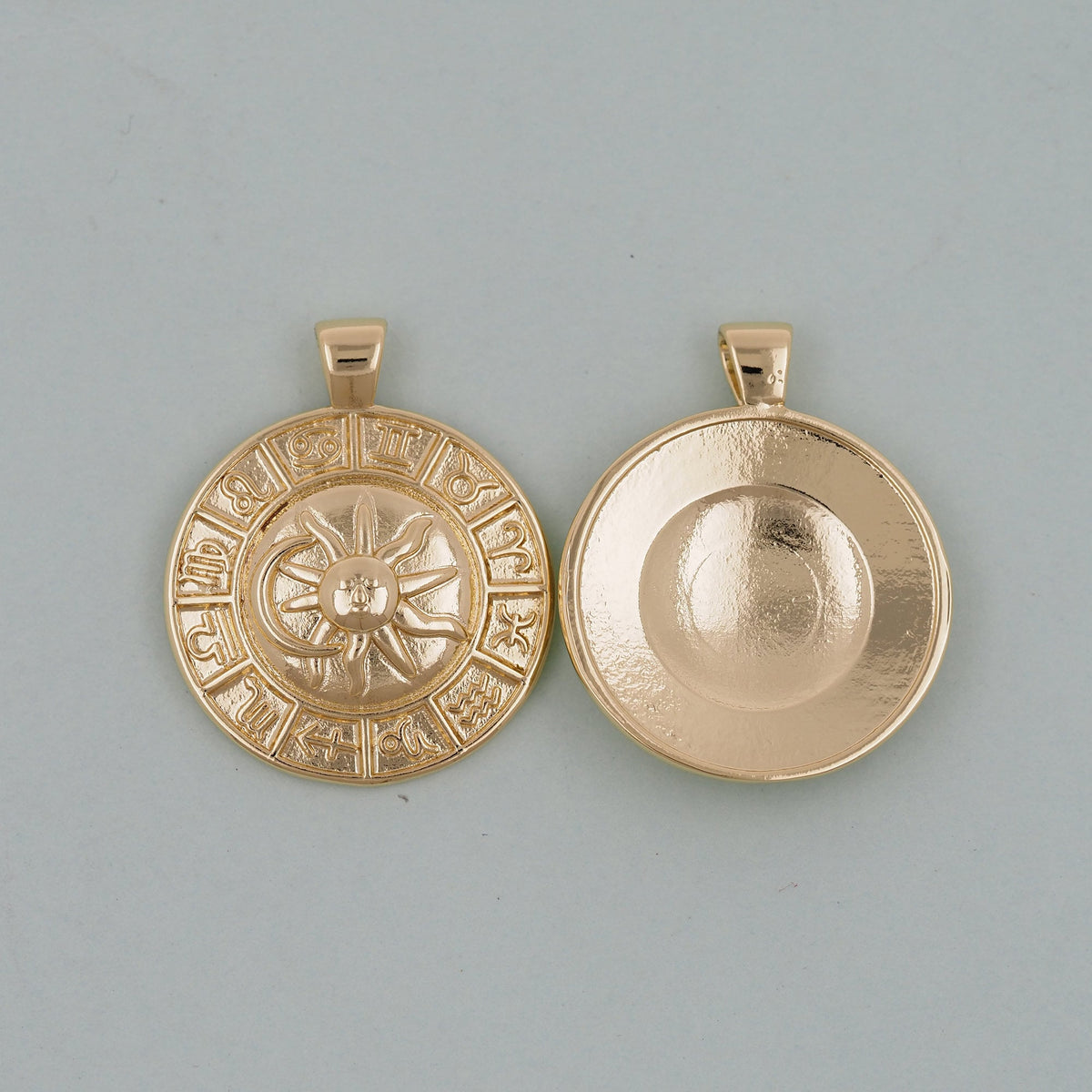 Gold Sun Charms,18K Gold Filled Sun Pendant,celestial  Charm Bracelet Necklace for DIY Jewelry Making Supply