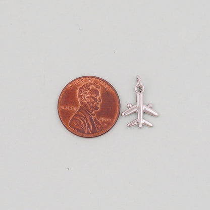 Gold airplane Charms,18K Gold Filled airplane Pendant,airplane Charm Bracelet Necklace for DIY Jewelry Making Supply