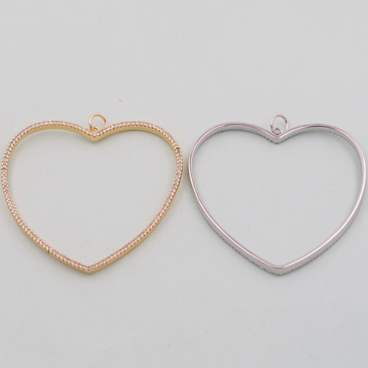 18K Gold Filled Heart Charm Pendant for Jewelry Making