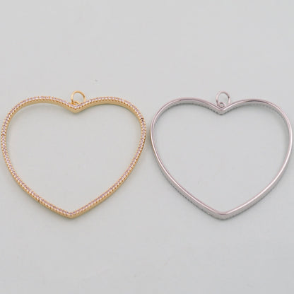 18K Gold Filled Heart Charm Pendant for Jewelry Making