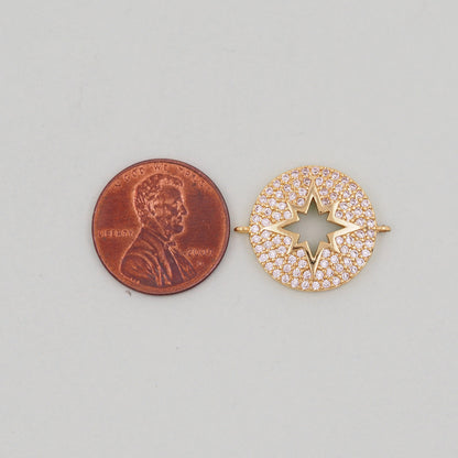 18K Gold Filled North Star Connector for Jewelry Making