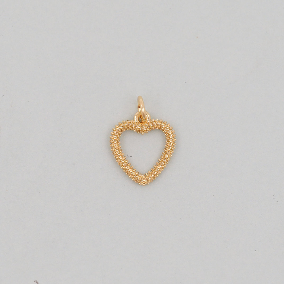Gold Heart Charms,18K Gold Filled Heart Pendant,Heart Charm Bracelet Necklace for DIY Jewelry Making Supply