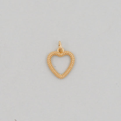Gold Heart Charms,18K Gold Filled Heart Pendant,Heart Charm Bracelet Necklace for DIY Jewelry Making Supply