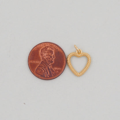 Gold Heart Charms,18K Gold Filled Heart Pendant,Heart Charm Bracelet Necklace for DIY Jewelry Making Supply